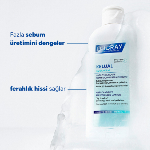 Ducray Kelual Squanorm Kepek Karşıtı ve Ferahlatıcı Şampuan 400 ml - 3