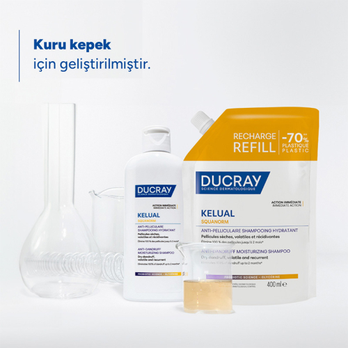 Ducray Kelual Squanorm Kuru Saçlar İçin Kepek Karşıtı Şampuan 400 ml - Refill - 6
