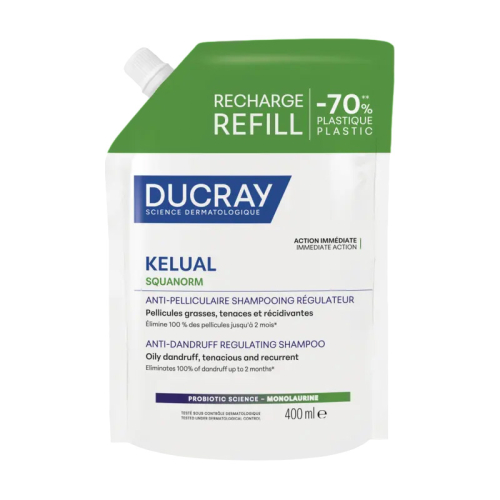Ducray Kelual Squanorm Yağlı Saçlar için Kepek Karşıtı Şampuan 400 ml -  Refill - Ducray