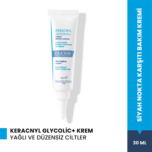 Ducray Keracnyl Glycolic+ Glikolik Asit İçeren Parlama Karşıtı Bakım Kremi 30 ml - Ducray