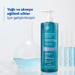Ducray Keracnyl Yağlı ve Akneye Eğilimli Ciltler için Yüz Temizleme Jeli 400 ml - 4