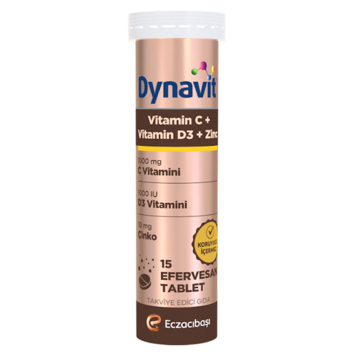 Dynavit Vitamin C + Vitamin D3 + Çinko 15 Efervesan Tablet - Dynavit