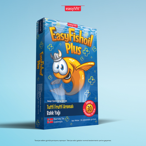 Easy Fish Oil Plus Tutti Frutti Aromalı Balık Yağı 30 Çiğnenebilir Jel - 2