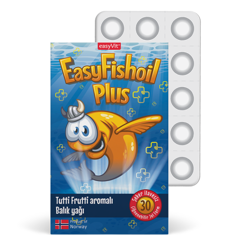 Easy Fish Oil Plus Tutti Frutti Aromalı Balık Yağı 30 Çiğnenebilir Jel - EasyVit