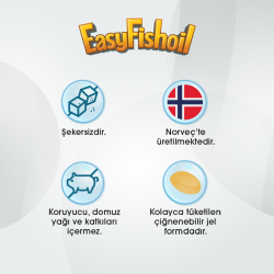 Easy Fish Oil Çilek ve Limon Aromalı Balık Yağı ve D Vitamini 30 Çiğnenebilir Jel - 3