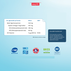 Easy Fish Oil Portakal ve Limon Aromalı Balık Yağı ve D Vitamini 30 Çiğnenebilir Form - 5