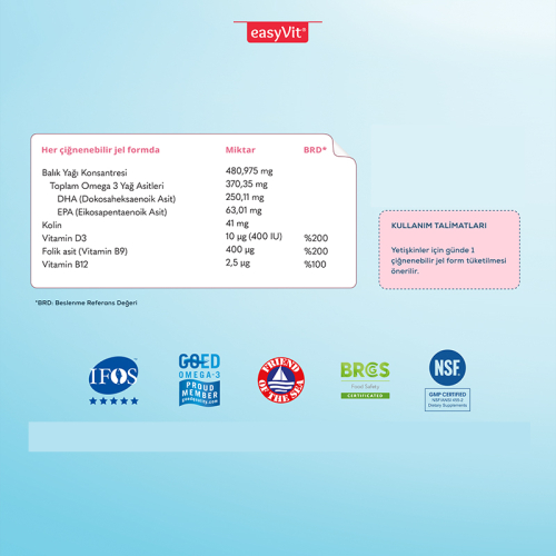 EasyMom Omega 3 Folik Asit ve Kolin İçeren Takviye Edici Gıda 30 Adet - 5