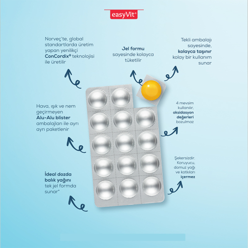 Easy Fish Oil Beta Glukan Çiğnenebilir 30 Jel Form - 5