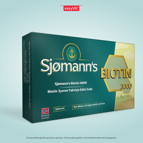 Sjomann’s Biotin 3000 İçeren Takviye Edici Gıda 30 Adet Çiğnenebilir Jel Form - 2
