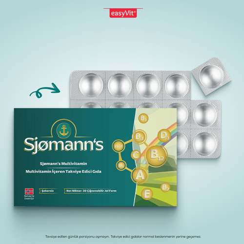 Sjomann’s Multivitamin İçeren Takviye Edici Gıda 30 Adet Çiğnenebilir Jel Form - 3