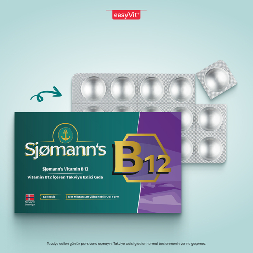 Sjomann’s Vitamin B12 İçeren Takviye Edici Gıda 30 Adet Çiğnenebilir Jel Form - 2