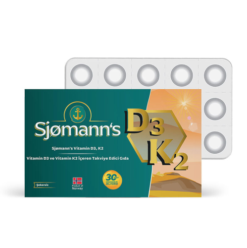 Sjomann’s Vitamin D3 ve K2 İçeren Takviye Edici Gıda 30 Adet Çiğnenebilir Jel Form - EasyVit
