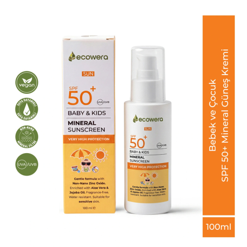 Ecowera Çocuklara Özel Mineral Güneş Kremi Spf50+ 100ml - 6