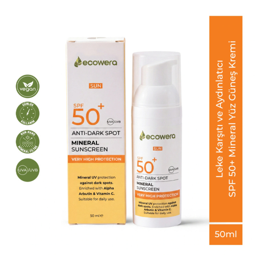 Ecowera Leke Karşıtı Mineral Güneş Kremi Spf50+ 50 ml - 7