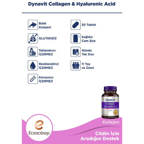 Eczacıbaşı Dynavit Collagen+Hyaluronik Acid 30 Tablet - 4