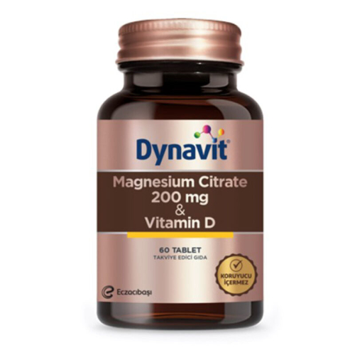 Eczacıbaşı Dynavit Magnesium Citrate 200 mg- Vitamin D Takviye Edici Gıda 60 Tablet - 1