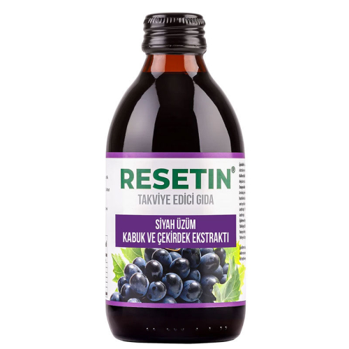 Resetin Siyah Üzüm Kabuk ve Çekirdek Ekstraktı Takviye Edici Gıda 250 ml - Resetin