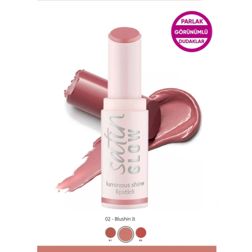 Essence Satin Glow Luminous Shine Lipstick 3.5 gr 02 Blushin It - 3