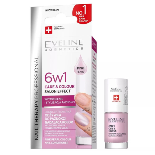 Eveline Cosmetics 6w1 Care&Colour Salon Effect 5 ml - Pink Pearl - 1