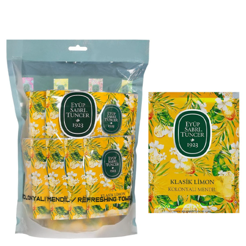 Eyüp Sabri Tuncer Klasik Limon Kolonyalı Mendil 50li (Büyük Boy) - Eyüp Sabri Tuncer