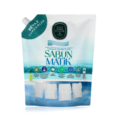 Eyüp Sabri Tuncer Sabun Matik Doğal Zeytinyağlı Çamaşır Yıkama Sıvısı Beyazlar 1,5 lt - Eyüp Sabri Tuncer