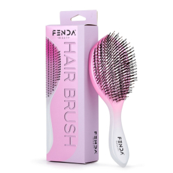 Fenda Dört Tarama Uçlu Profesyonel Galaxy Pink Saç Fırçası - 1