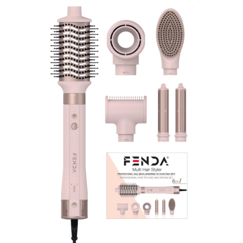 Fenda Profesyonel Saç Şekillendirme ve Kurutma Seti Pembe - Fenda