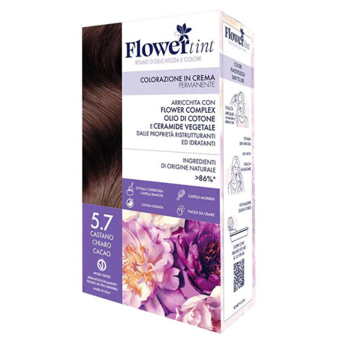 Flowertint Colorazione In Crema Saç Boyama Kiti 5.7 Açık Kahverengi Kakao - FlowerTint