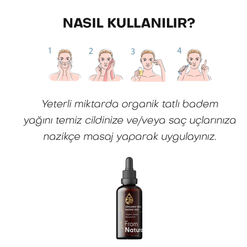 From Natura Organik Soğuk Sıkım Tatlı Badem Yağı 30 ml - 5