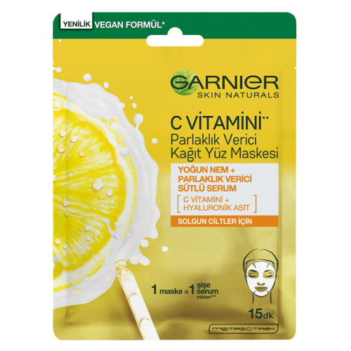 Garnier C Vitamini Parlaklık Verici Kağıt Yüz Maskesi 28 g - Garnier