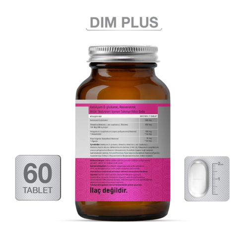 Goodday DIM PLUS Kalsiyum D Glukarat Takviye Edici Gıda 60 Tablet - 2