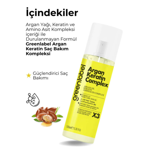 Greenlabel Argan Keratin Saç Bakım Kompleksi 100 ml - 2