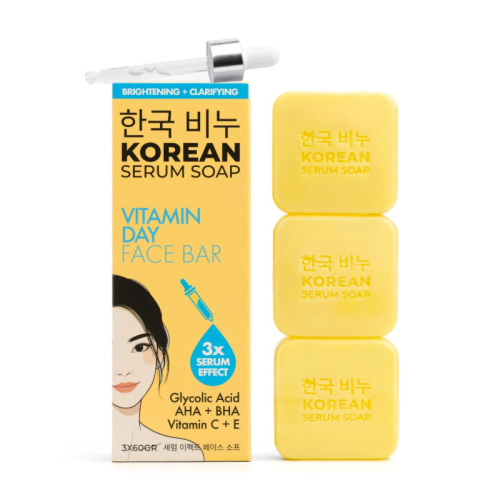 Greenlabel Korean Serum Soap Vitamin Day Face Bar 3x60 gr - Greenlabel