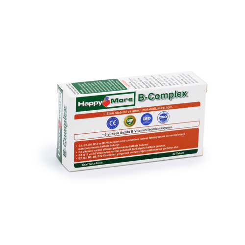 HappyMore B Complex Takviye Edici Gıda 30 Tablet - HappyMore