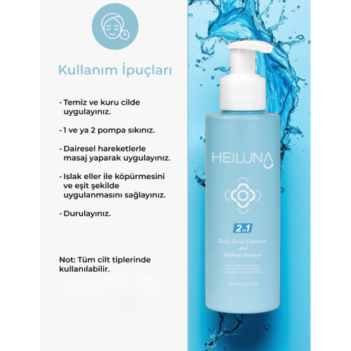 Heiluna Çift Etkili Yüz ve Makyaj Temizleyici 150 ml - 2