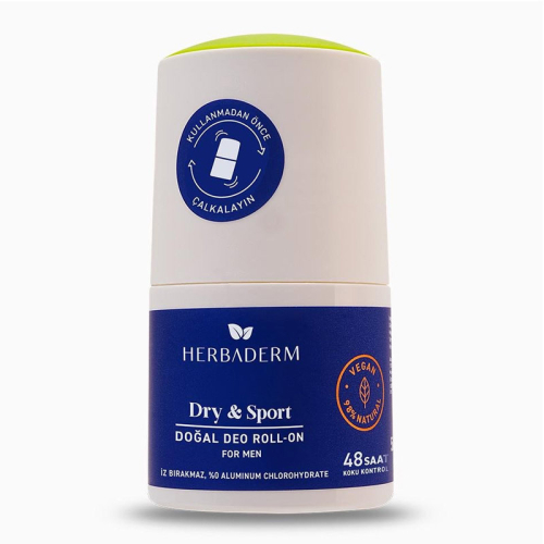 Herbaderm Dry Sport Doğal Deo Roll On For Men 50 ml - Herbaderm