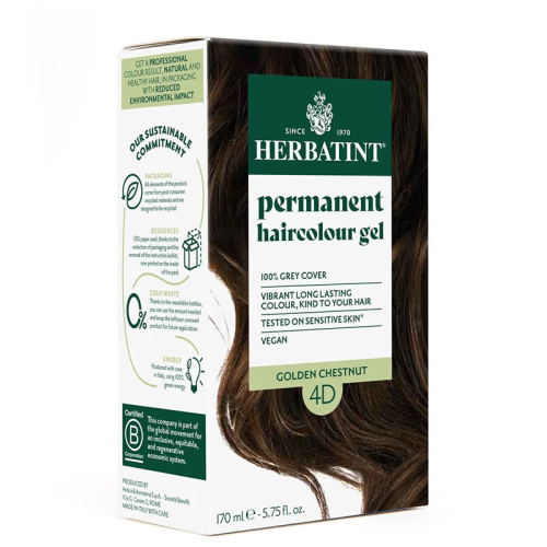Herbatint Bitkisel Özlü Kalıcı Saç Boyası - 4D Altın Kestane - Herbatint