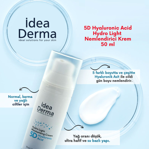 İdea Derma 5D Hyaluronic Acid Hydro Light Nemlendirici Krem 50 ml - 5