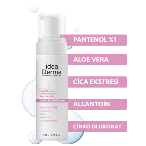 İdea Derma Hassas Cilt Yüz Temizleme Köpüğü 200 ml - 8