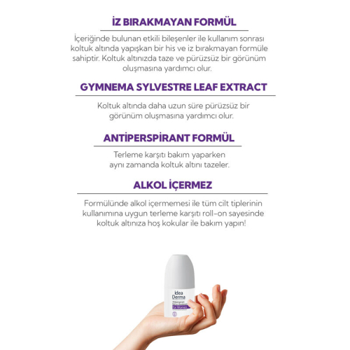 İdea Derma Roll-on Antiperspirant Deodorant 75 ml - Kadınlar İçin - 4