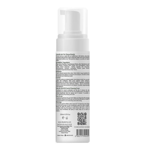 İdea Derma Salisilik Asit Yüz Yıkama Köpüğü 200 ml - 2