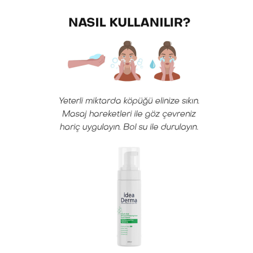 İdea Derma Salisilik Asit Yüz Yıkama Köpüğü 200 ml - 5