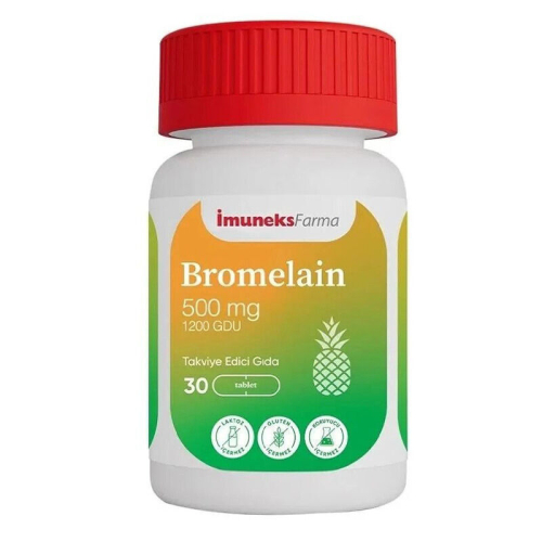 Imuneks Farma Bromelain 500 mg Takviye Edici Gıda 30 Tablet - 1