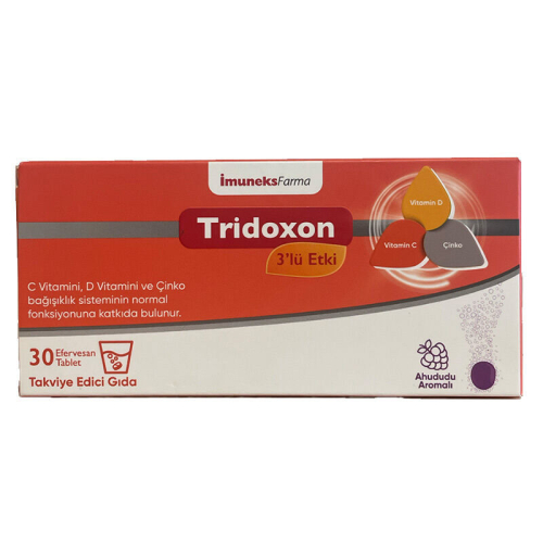 İmuneks Farma Tridoxon 3'lü Etki Takviye Edici Gıda 30 Efervesan Tablet - Imuneks