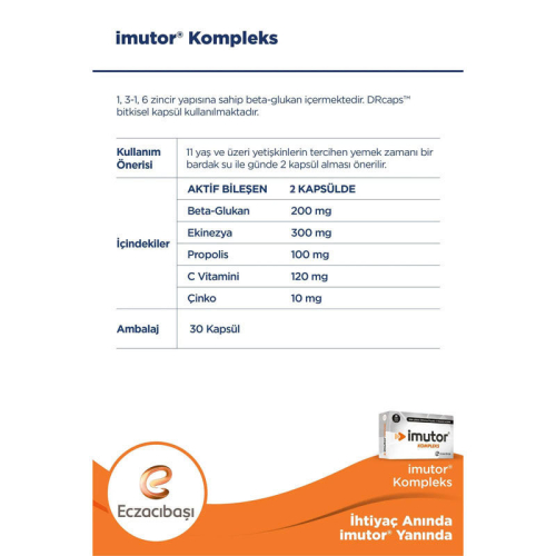 Imutor Kompleks Takviye Edici Gıda 30 Kapsül - 2