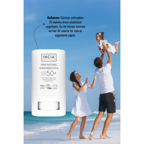 INCIA %100 Doğal Güneş Koruyucu Stick Spf 50 15 gr - 2