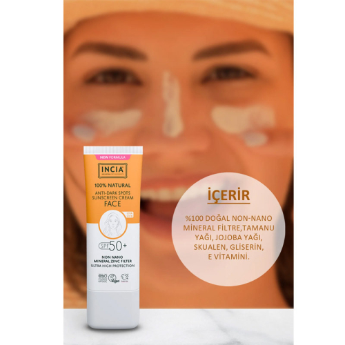 INCIA %100 Doğal Spf 50 Leke Karşıtı Yüz Kremi 30 ml - 3