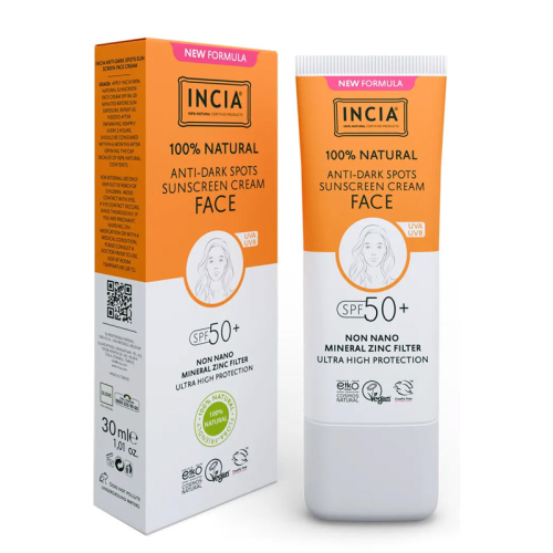 INCIA %100 Doğal Spf 50 Leke Karşıtı Yüz Kremi 30 ml - INCIA
