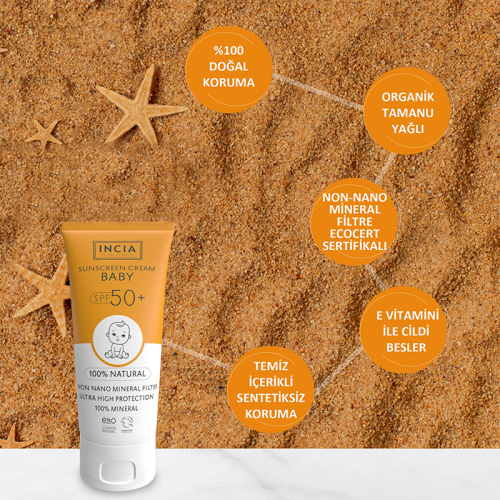 INCIA Bebekler İçin Doğal Güneş Kremi 50 SPF 50 ml - 5