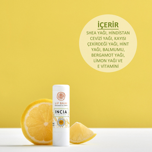 INCIA Bergamot & Limonlu Doğal Dudak Besleyici 6g - 4